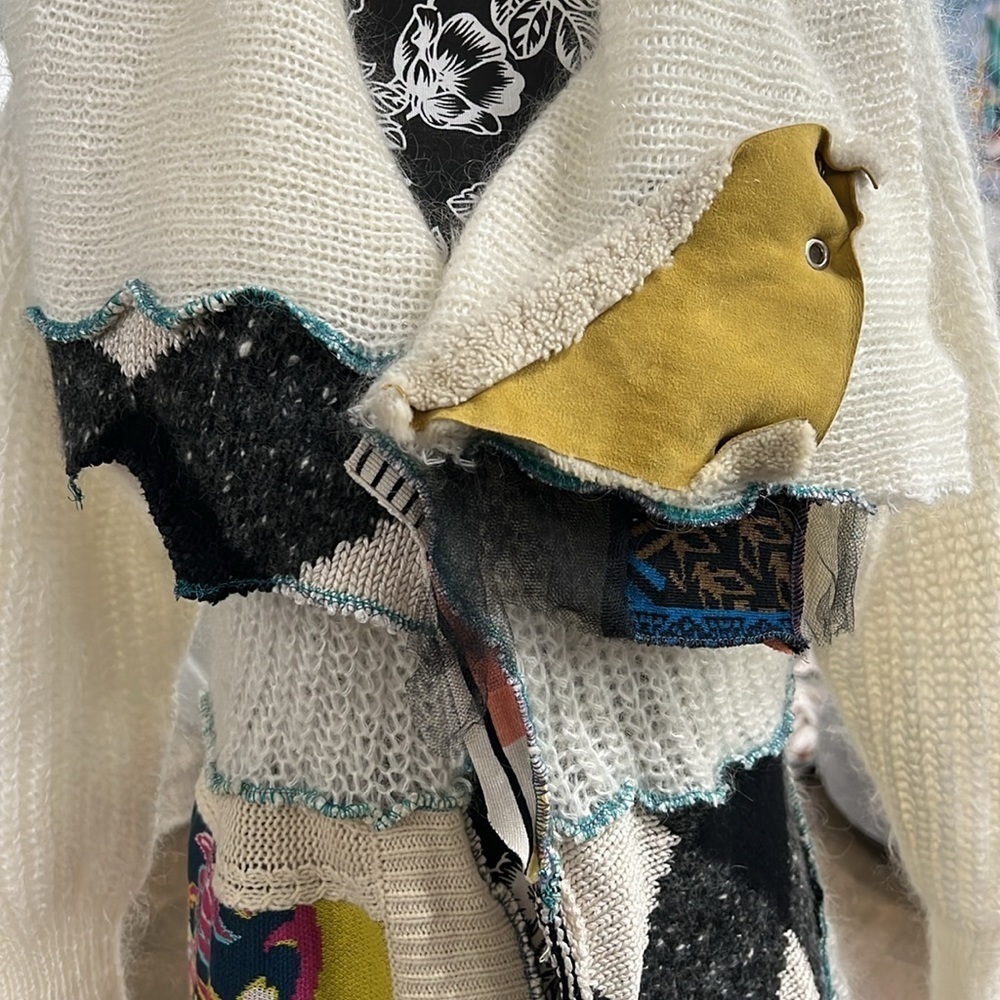 Brooklyn Cloth Patchwork Boho Cardigan Sweater Whimsigoth M/L - Picture 10 of 11